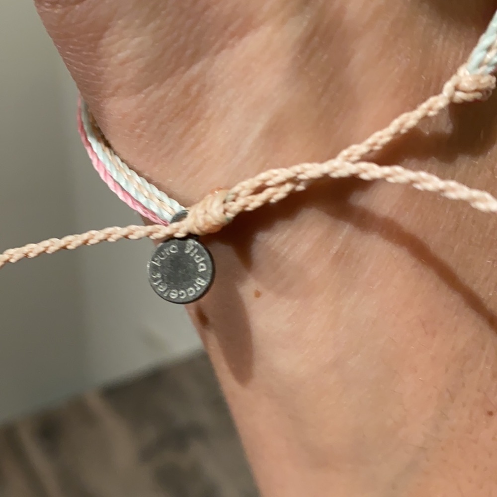 Pura Vida bracelet pastel pink & blue with p charm​ - Picture 6 of 8